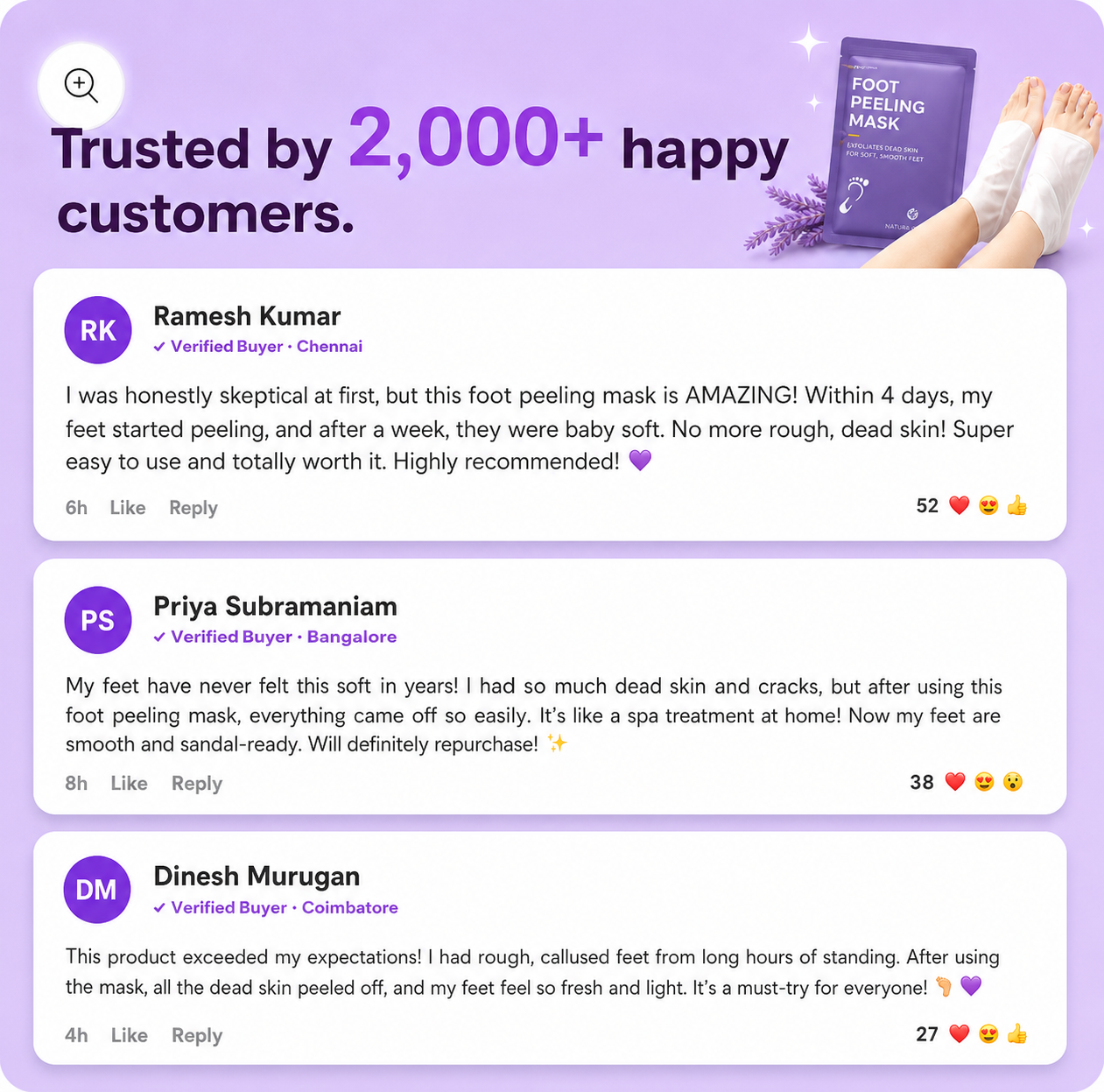 Elitebuy™ Natural Lavender Foot Peeling Mask